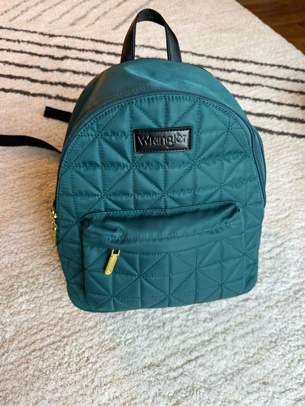 Wrangler Quilted Teal Mini Backpack with Gold Hardware